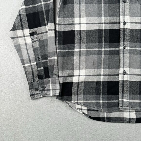 Woolrich Shirt Men’s Large Black Plaid Flannel Button Up Long Sleeve - Picture 5 of 16